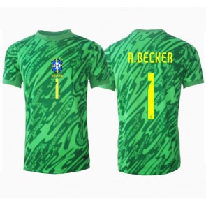 Brasilien Alisson Becker #1 Målvakt Hemmatröja Copa America 2024 Kortärmad